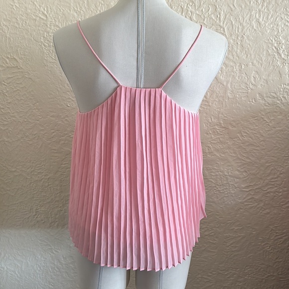 Topshop Pink Pleated Camisole Tank Top 2 - Picture 3 of 6